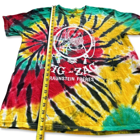 Tie Dye T-Shirt Vintage Zig Zag Rolling Papers Weed Stoner Tobacco Rasta LG - Picture 6 of 7